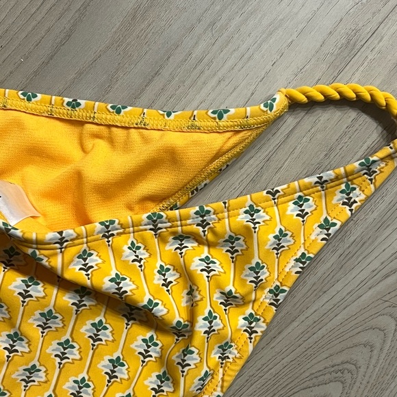 Women's Dainty Lotus Print High Leg Cheeky Bikini Bottom - RHODE Yellow/Tur XXL - Picture 9 of 9